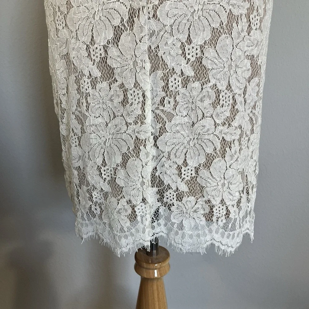 White Lace Dress Size Small Bride High Neck Sexy Reception Bachelorette Bridal - Picture 4 of 8